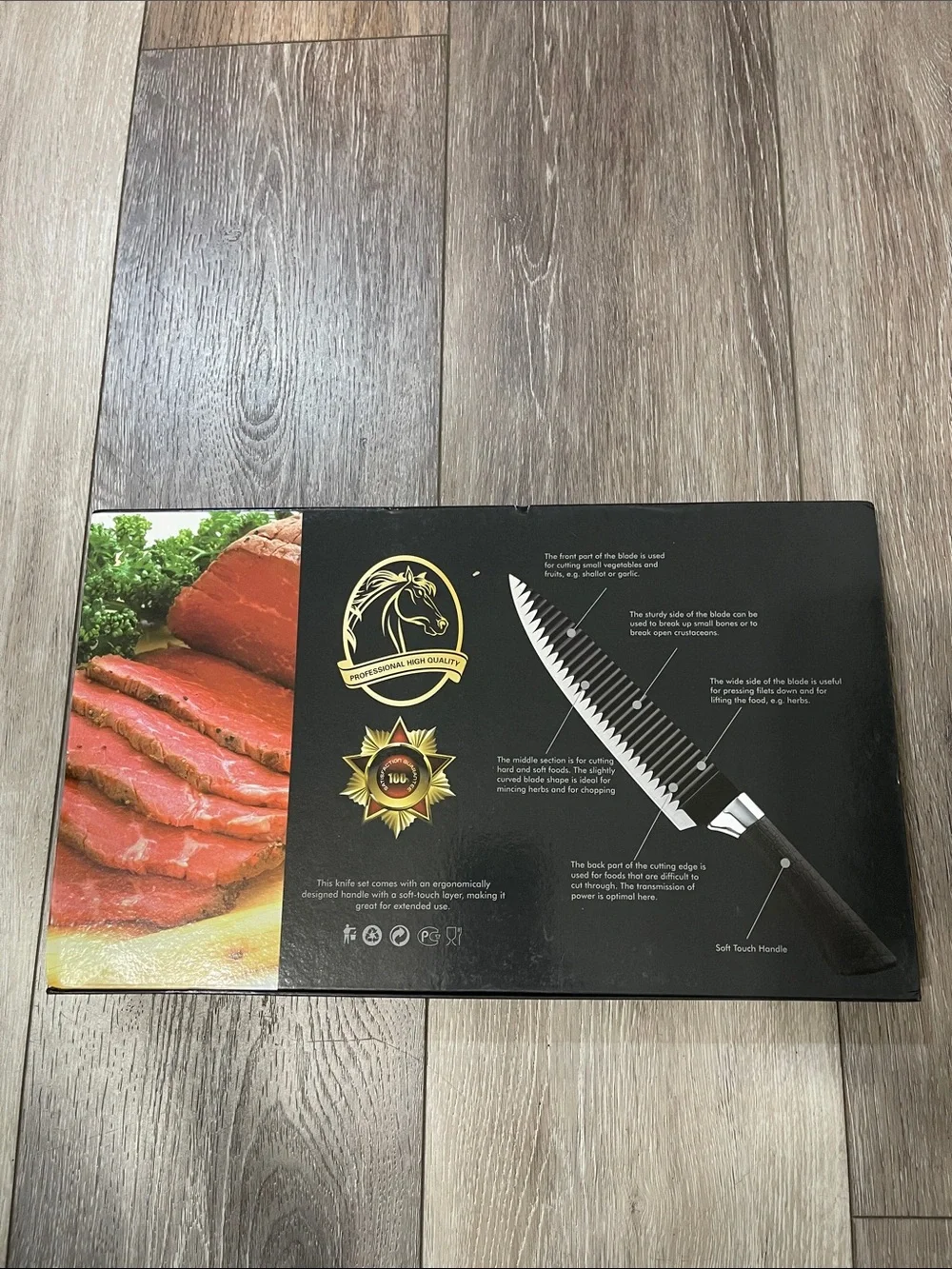6-Piece Serrated Knife and Peeler Set with Black Handles